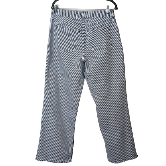 Free Assembly Blue and White Pin Striped 5 Pocket Jean Sz 12 - Picture 2 of 8